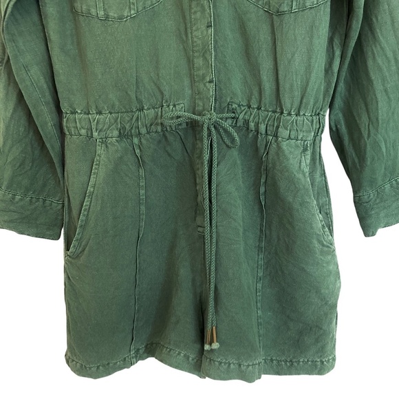 Young Fabulous & Broke YFB Lakeside Linen Romper Pigment Dyed Green REVOLVE - Picture 6 of 8